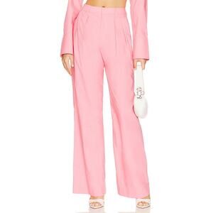L'Academie Pleated Pink Dallion Poplin Pants Size S